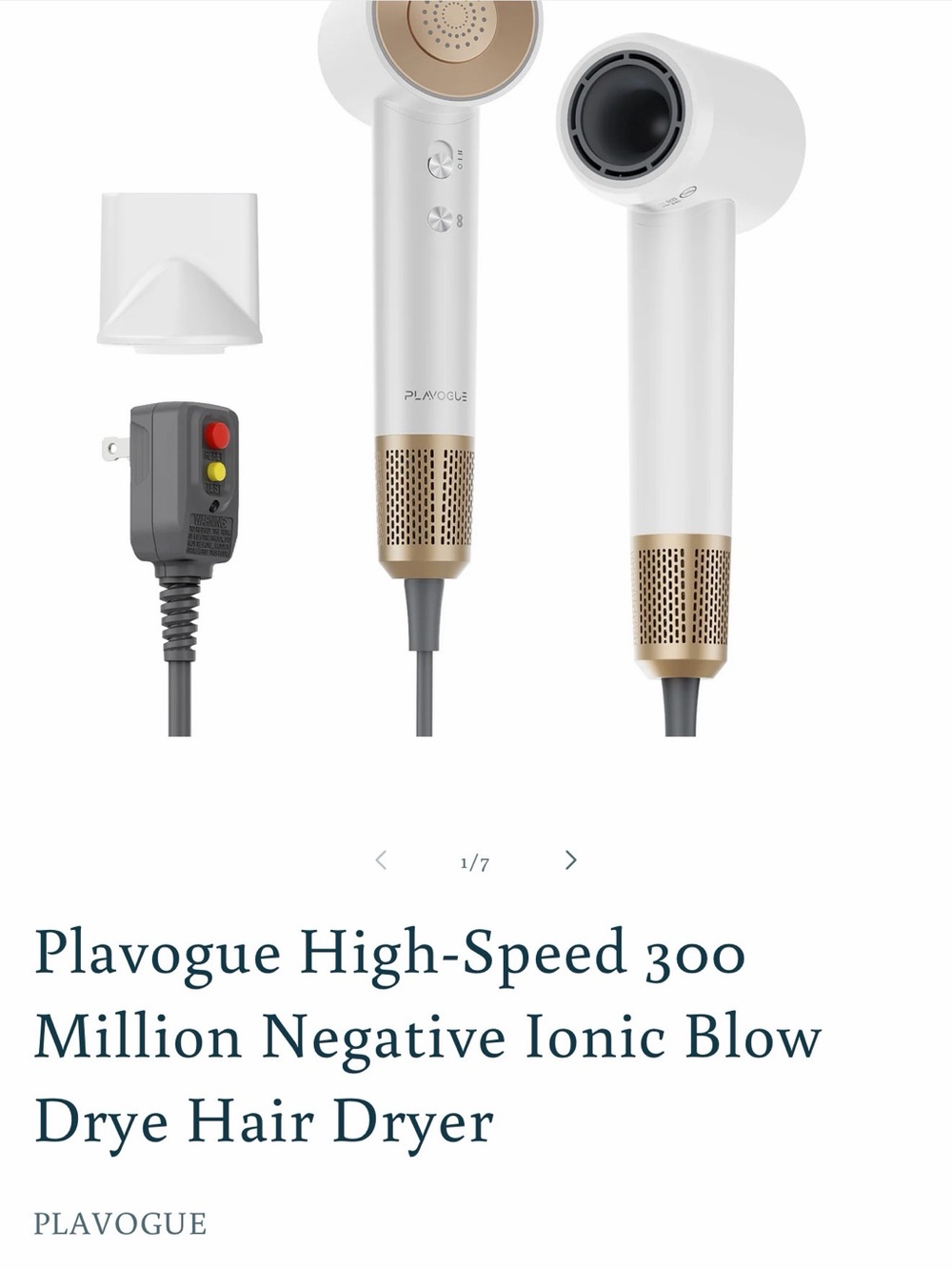 Plavogue High Speed 300 Million Negative Ion LED Blowdryer